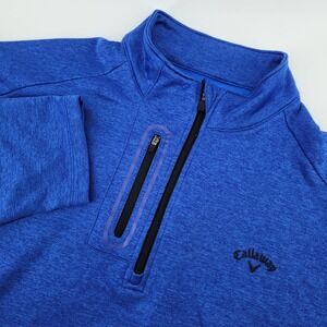 Callaway XXL Golf 1/4 Zip Pullover Long Sleeve Blue Athletic Shirt Mens